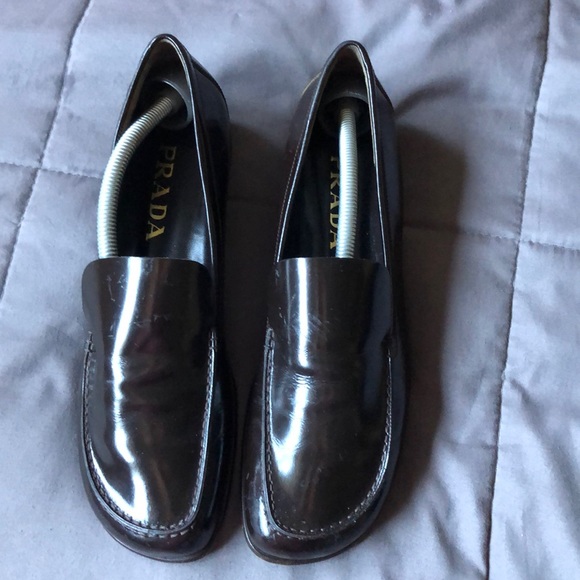 Women’s Black Prada flat loafers - Picture 1 of 1